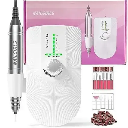Уцінка Електричний фрезер для манікюру NAILGIRLS T18 35000 об/хв, акумуляторний, 11 фрез, професійний для гелю та акрилу Київ