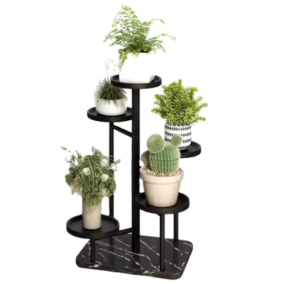 Стеллаж для цветов и растений на 5 ярусов цвет черный Каменец-Подольский