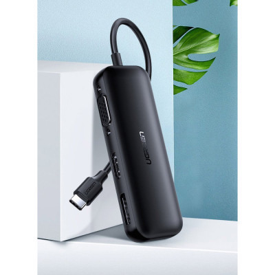 Перехідник USB2.0 Type-C to VGA V1.2/HDMI V2.0b/DP V1.2a CM260 black Ugreen (60568) Вінниця - фото 8