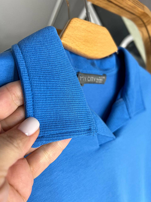 Свитшот женский My city 8054 удлиненный с воротничком разрезы по бокам оверсайз 48 , синий, 48 Киев - изображение 12