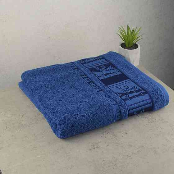 Комплект махрових рушників 3шт GM Textile 50х90см, 50х90см, 70х140см BambooN 450г / м2 (Синій) Суми