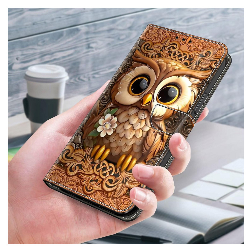 Чохол-фліп для Xiaomi Redmi Note 14 Pro / Note 14 Pro+ 5G Сови PU-шкіра Магнітний слот для карт захисний Київ - фото 6