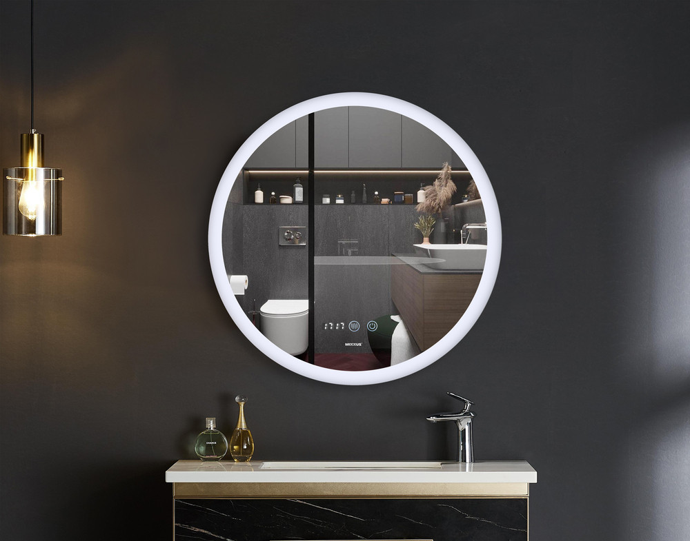 Дзеркало Mixxus PLAIN MC10-80 з Led Touch, Anti-fog, димером, регулятором яскравості, годинником (MI6932) Київ - фото 7