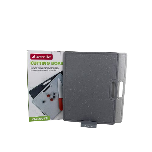 Набір дошок кухонних (2 дошки + підставка) сірий 10079 KAMILLE Житомир