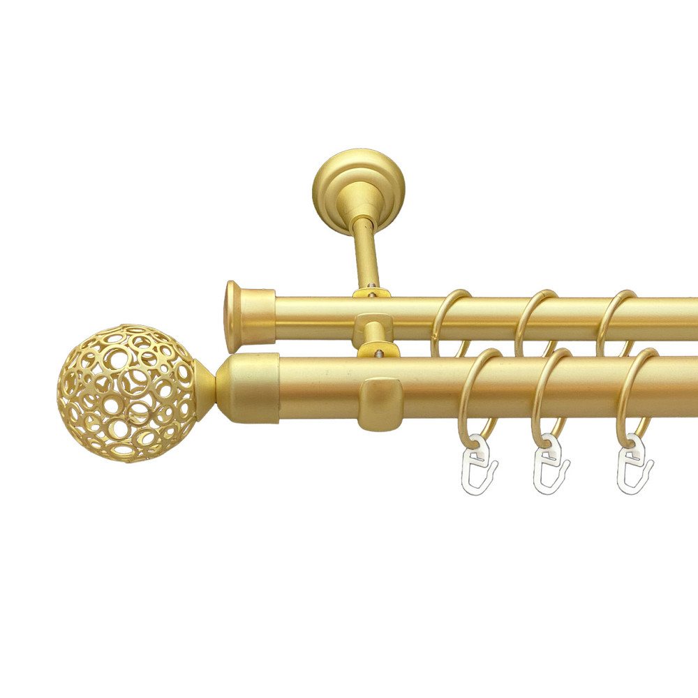 Карниз Orvit Савона металевий дворядний відкритий Золото Матове 25\19 мм 160 см (00-00010679) Львів - фото 1