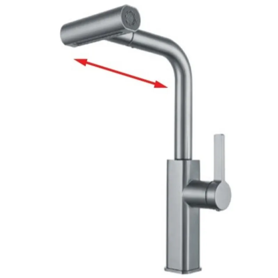 Кухонний змішувач Mixxus MOZ-014 з висувною лійкою з нержавної сталі 4 режими MI6339 Харків