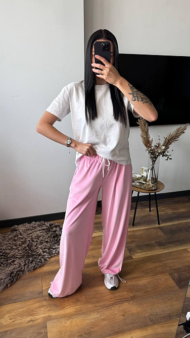 Женские прогулочные брюки из плюш велюра Розовый, 44/46 Одесса - изображение 7