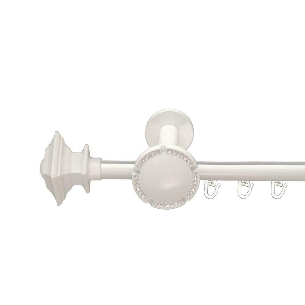 Карниз Orvit Борджеза металевий однорядний розета реверс фламо профільна труба  Арктіс 19 мм 160 см (00-00009590) Львів - фото 1