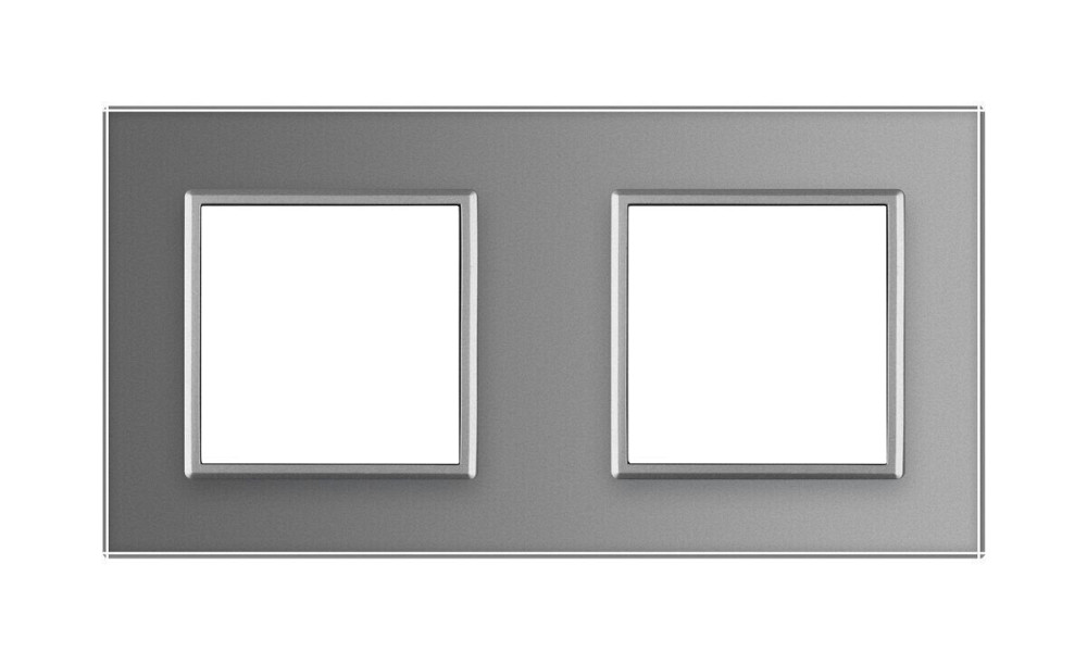 Рамка 2-постова LIVOLO, загартоване скло, сіра, 151×80 мм (VL-P7E/E-4I) Коломия - фото 7