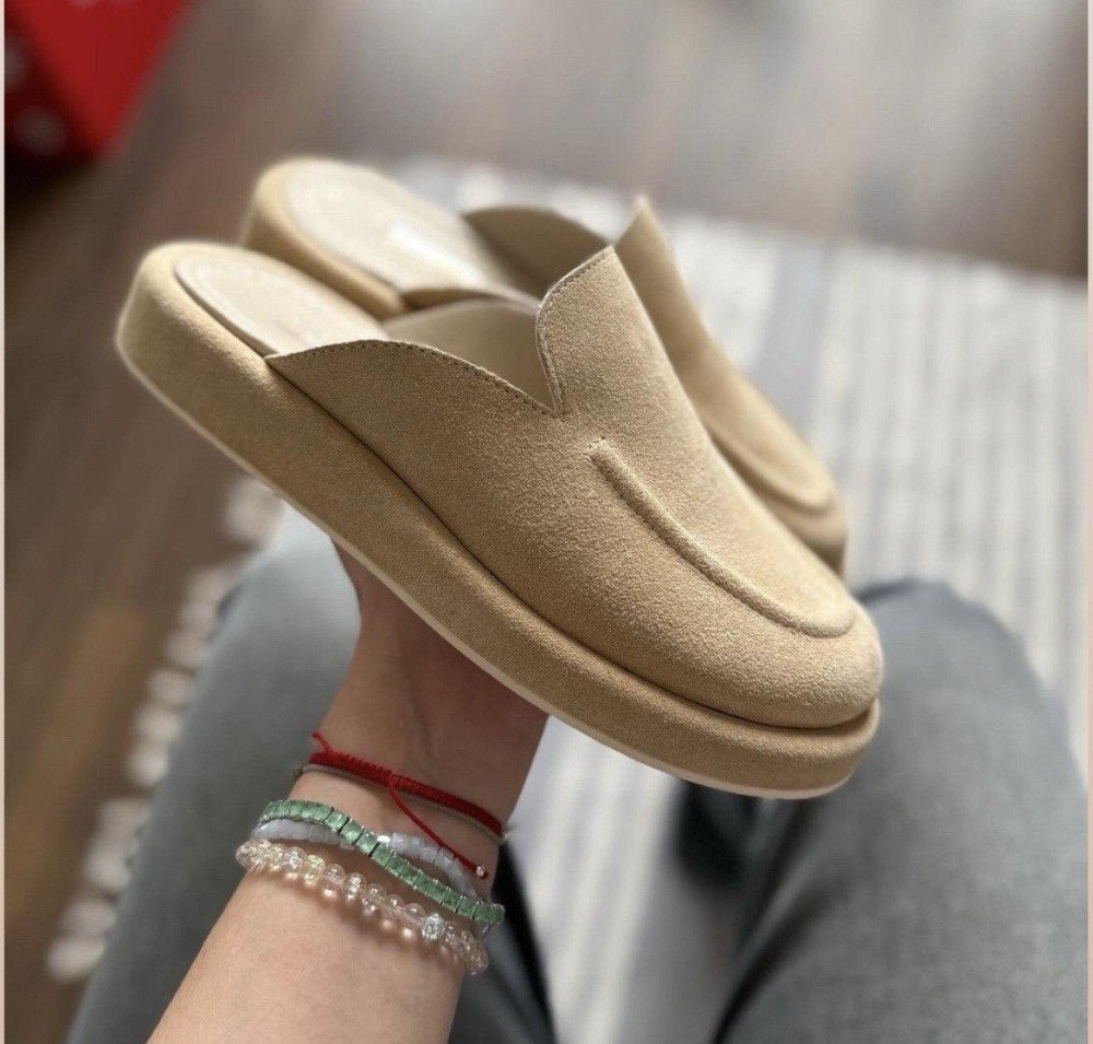 M.KRAFT Зручні шльопанці жіночі літні із закритим носком з натуральної замші пісочні M.KRAFT 11 Коломия - фото 4