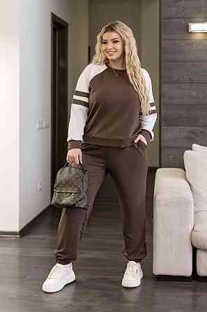 Прогулянковий костюм у спортивному стилі "Marvin" | Норма і батал Шоколадний, 46-48 Київ