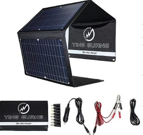 Складаний сонячний зарядний пристрій Solare 28 W USB + Type-C + DC (18V/1.5A) виходи (6358-EU+DC) Вінниця - фото 2