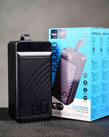 Повербанк Hoco J123C 60000mAh 22.5W швидке заряджання Чорний ПП8195 Київ