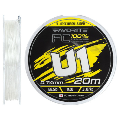 Флюорокарбон Favorite U1 FC 20m 20/0.74mm 68.5lb/31.07kg (1693.12.00) Винница - изображение 1