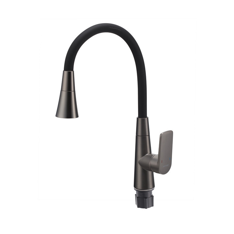 Кухонный смеситель Mixxus Premium Matis 011-T NUT Graphite с черным силиконовым изливом (MI8268) Харьков - изображение 7