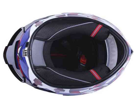 Шолом мотоциклетний інтеграл MD-821, синій із зіркою, size S Мукачево