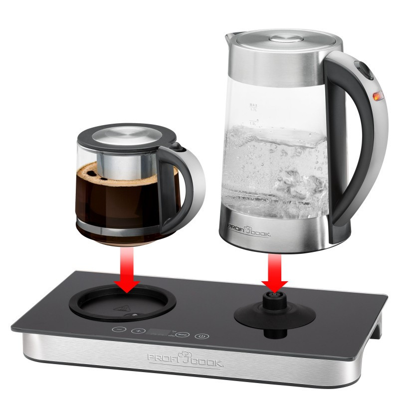 Электрический чайник с заварником сенсорный 1.7 та 0.8 литров Profi Cook PC-TKS (1056) Нововолынск - изображение 4