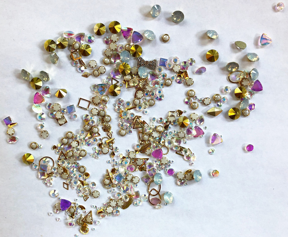 Стрази Swarovski мікс різні розміри і форми + формочки різних форм (1400 шт) АВ , бріліант і лілові. Київ - фото 5