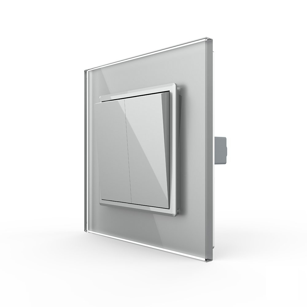 Двоклавішний прохідний вимикач Livolo сірий скло (VL-C7FCMKS-1IP) Коломыя - изображение 9