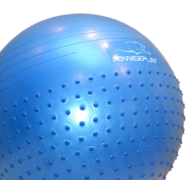М'яч для фітнесу (фітбол) напівмасажний PowerPlay 4003 Ø65 cm Gymball Синій + помпа Кам'янське - фото 6