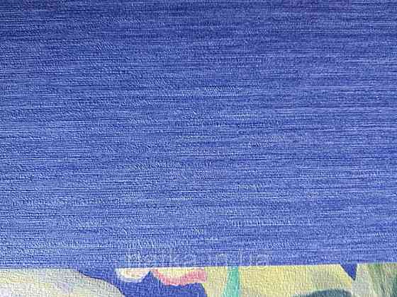 Обои виниловые Decoprint Breeze 0.53х10 м однотонные структурные тонкая полоска под ткань темно синие Киев