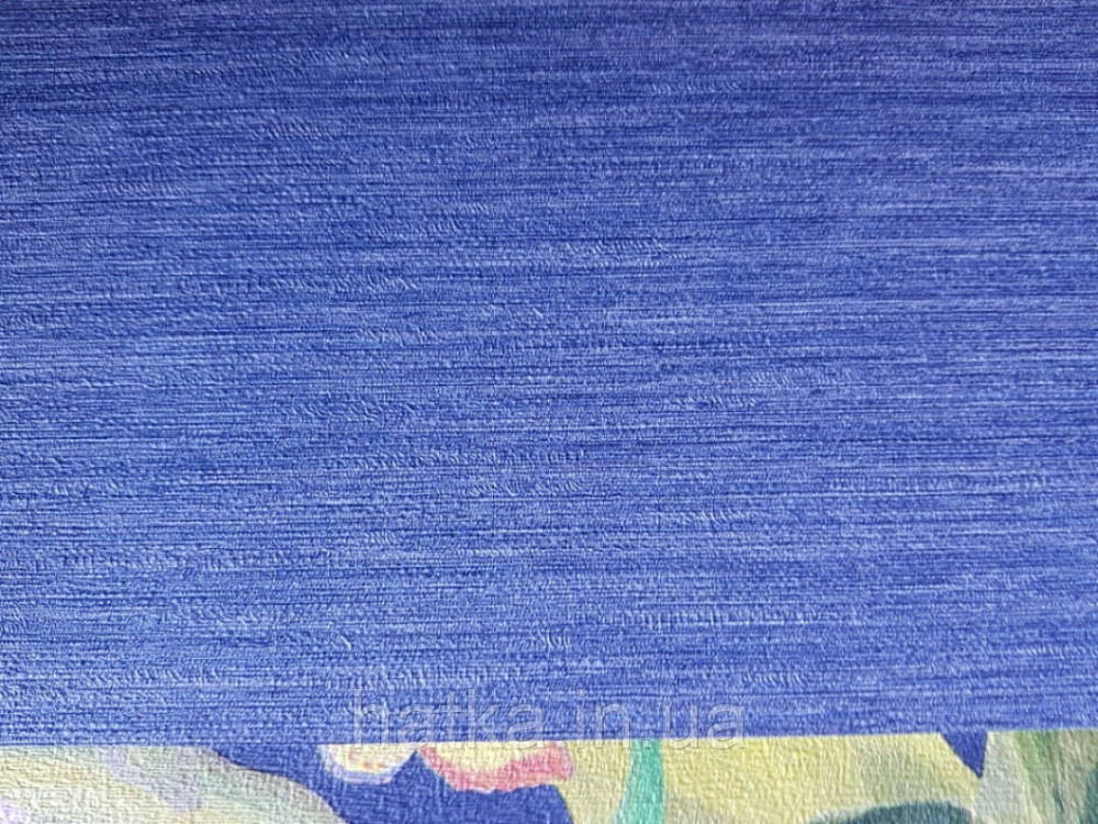 Шпалери вінілові Decoprint Breeze 0.53х10 м однотонні структурні тонка смужка під тканина темно сині Київ - фото 2