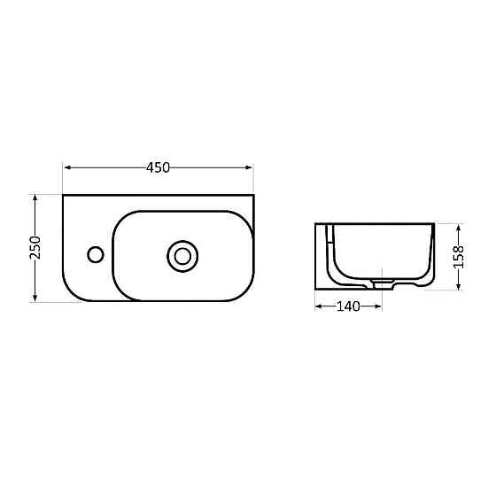 Раковина Qtap Tern 450х250х158 White QT1711H02LW Київ