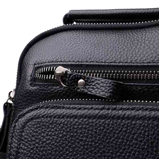 Ділова чоловіча сумка з ручкою для перенесення в руці з натуральної шкіри Vintage 23034 Чорний Київ