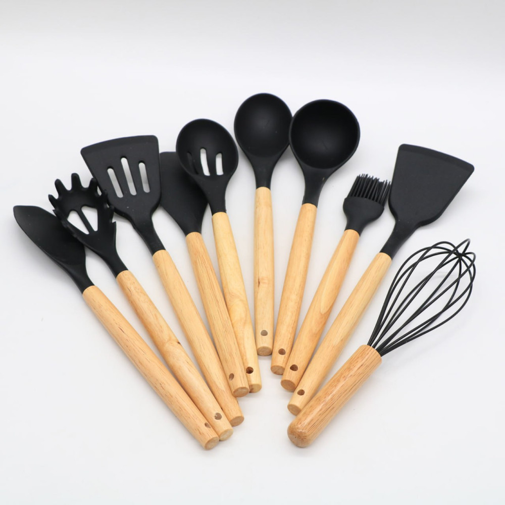 Набір кухонного приладдя, 19 предметів Kitchen Set, Чорний / Набір приладів для кухні / Набір для кухні Київ - фото 5