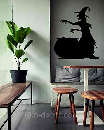 Декоративное настенное 3D Панно «Ведьма», Декор на стену с объемом 90*71 см, Черный Киев