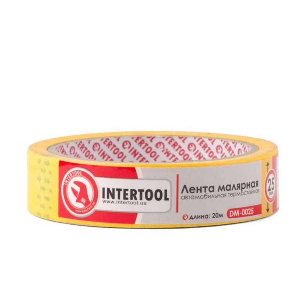 Лента малярная автомобильная термостойкая 25мм, 20м, желтая Мукачево - изображение 1