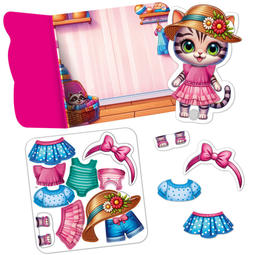 Гра розвиваюча з липучками "Кошеня" VT1320-03, 10 елементів одягу Вінниця - фото 3