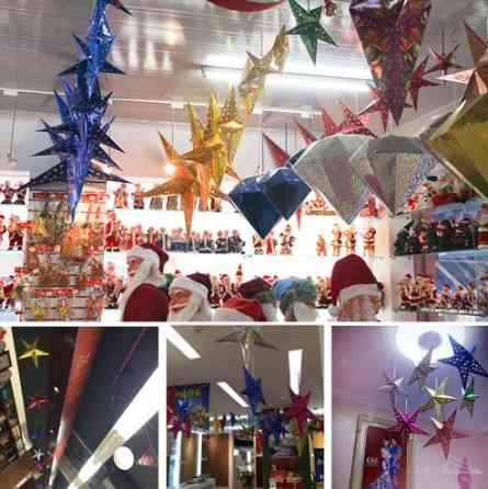 Новогодняя Звезда из картона для праздника 60 см синий Киев