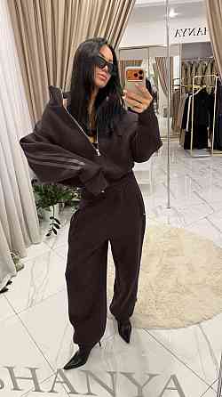 Жіночий стильний костюм із лампасами з якісної турецької тканини Шоколад, 44/46 Одеса