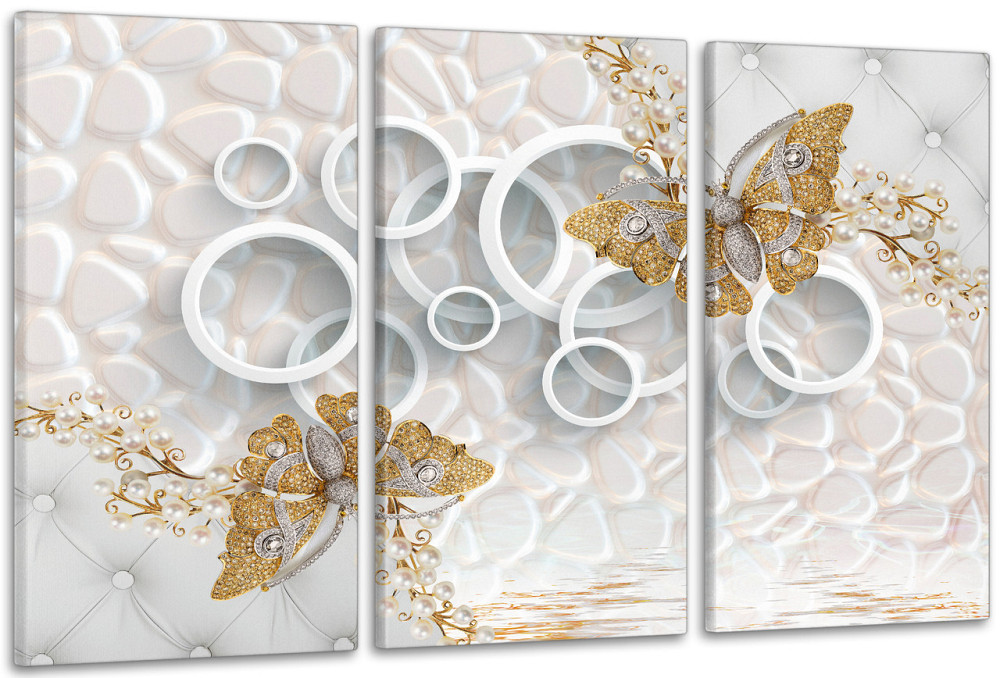 Модульная картина в гостиную / спальню    Золоті метелики    ART-032_3A 70х130 см Киев - изображение 1