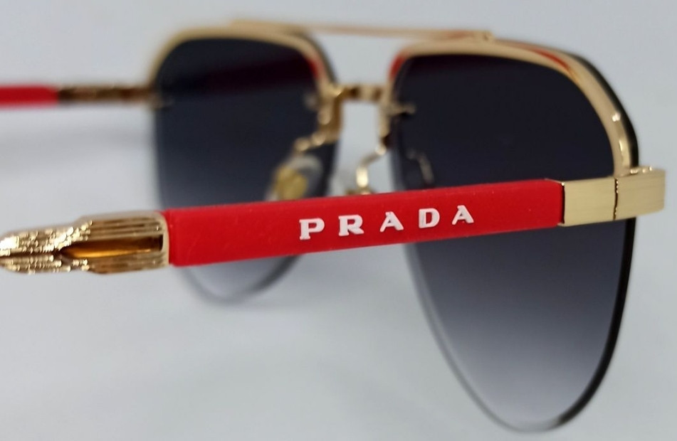 Мужские брендовые очки капли серый градиент с красными резин вставками. Киев - изображение 2