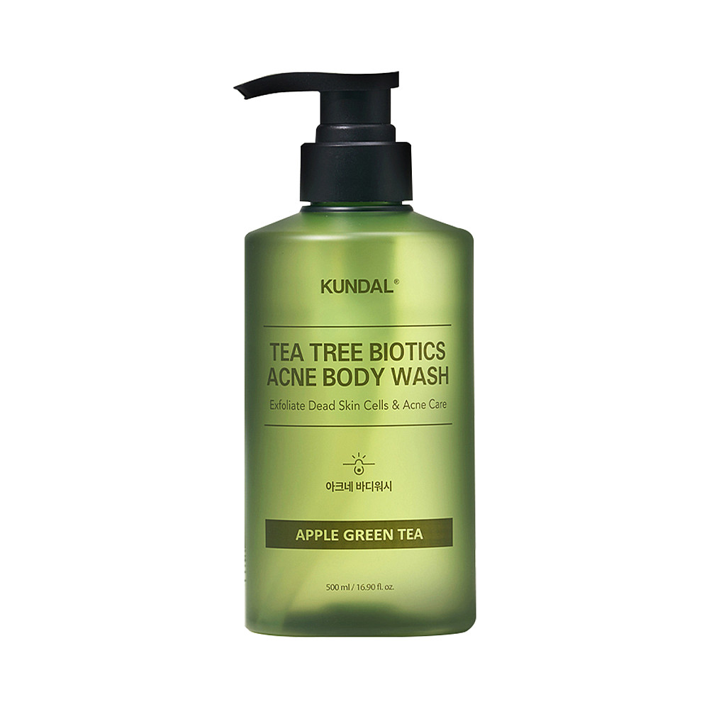 Гель для душу від висипань на тілі Яблуко Зелений чай Tea Tree Bioticts Acne Body Wash Apple Green Tea Kundal 500 мл Київ - фото 1