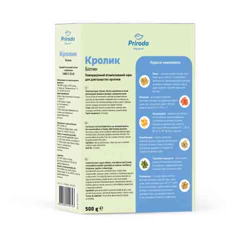 Корм Природа Кролик Біотин для довгошерстих кролів 500 г Київ