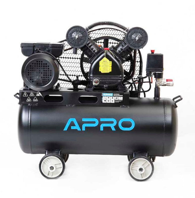 Компресор двоциліндровий 2,2кВт 402л/хв 8 бар 50л пасовий 2 крана APRO Житомир - фото 1