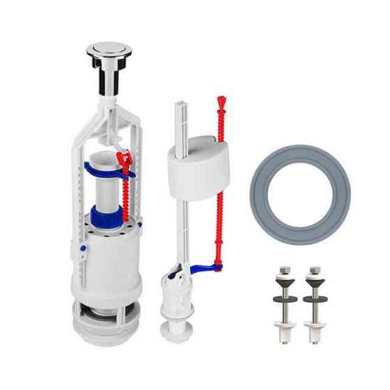 Арматура для бачка унітазу нижня подача 1/2 кнопка АБК-04 SoloPlast Харків