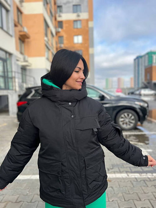 Куртка жіноча Snow Passion 6617 парка з капюшоном та кишенями оверсайз чорна, чорний, 42 Одеса - фото 1