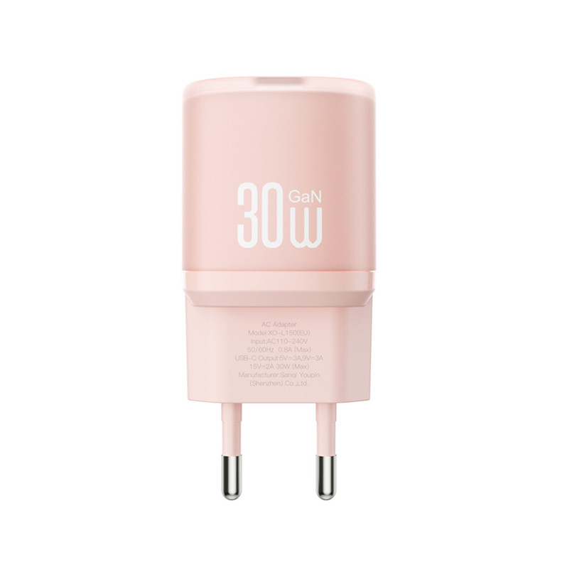 Мережевий зарядний пристрій XO L150 30W Single USB-C рожевий Львів - фото 2