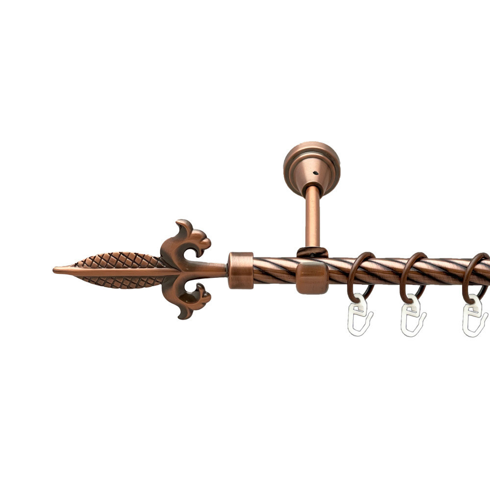 Карниз Orvit Генуя металевий однорядний відкритий скручена труба кільце металеве Мідь 16 мм 200 см (00-00025149) Львів - фото 1