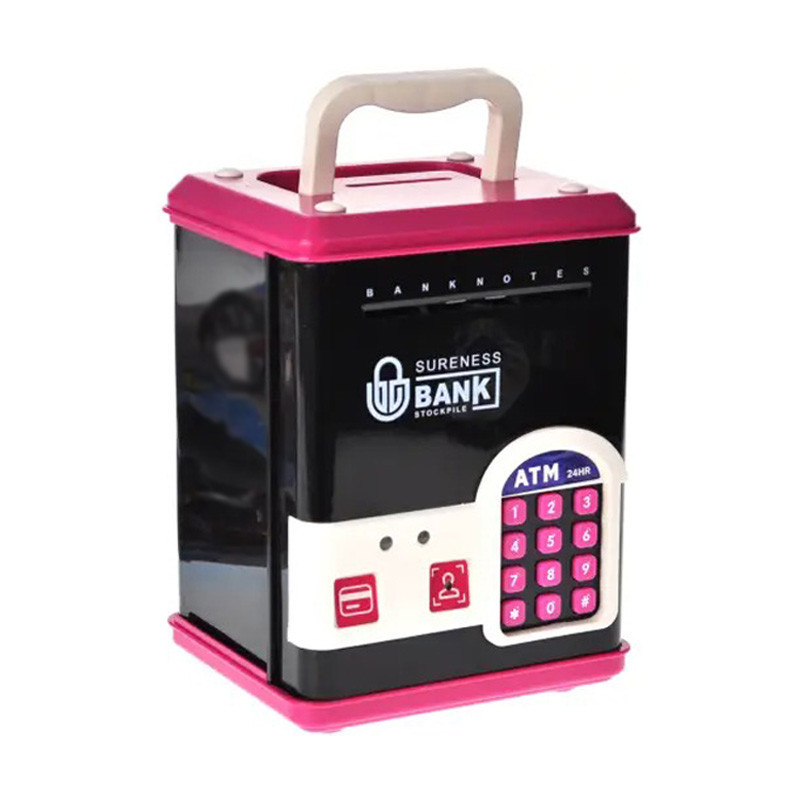 Дитяча скарбничка-сейф WF-3015H(Pink) музика, світло, пароль, імітація відбитка Вінниця - фото 1