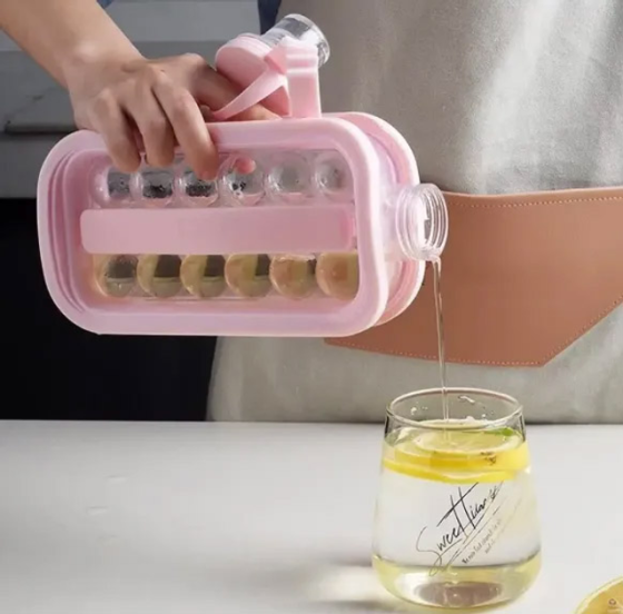 Силіконова пляшка для льоду на 17 кульок Рожевий Вінниця