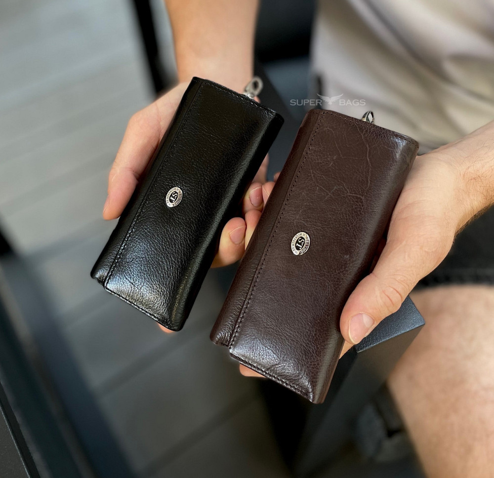 Черная ключница из натуральной кожи с отделением для денег ST Leather B416 Киев - изображение 1
