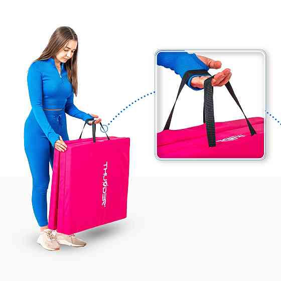 Мат гимнастический THUNDER MG-02, 180 х 60 х 5 см, розовый Киев