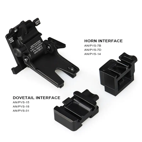 Кріплення для NVG c Horn та Dovetail інтерфейсами для PVS-7/14/15/18/21/31 Norotos CL24-0237 (Чорний) Київ