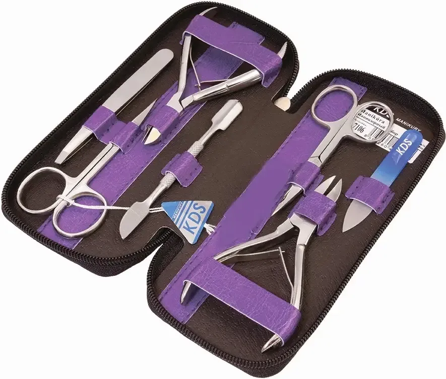 Маникюрный набор KDS маникюрно педикюрный (7 предметов) с хрустальной пилочкой Киев - изображение 1