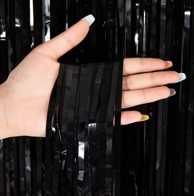 Дощик-штора фольгований для прикрашання фотозони, чорний Кам'янець-Подільський - фото 1